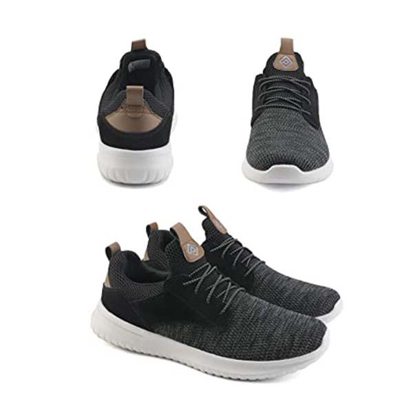 Men's Casual Lightweight Walking Shoes - BLACK GREY - 3